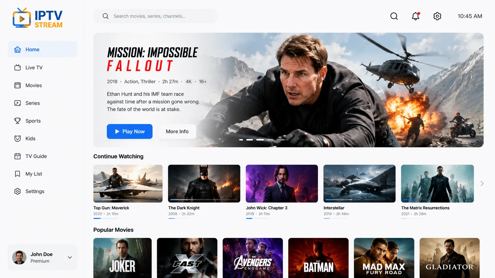 IPTV setup on multiple devices including Smart TV and Firestick